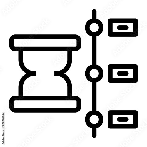 Historical Milestone Chronology Schedule Icon from Customer Assessment Collection (Outline style)