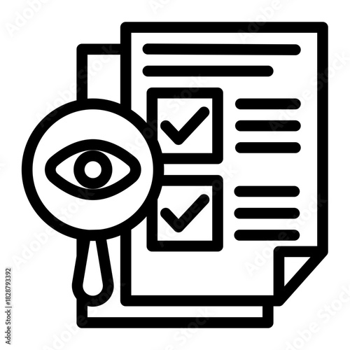 Audit Research Inspection Analysis Icon from Customer Assessment Collection (Outline style)