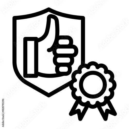 Quality Trust Award Recommendation Icon from Customer Assessment Collection (Outline style)