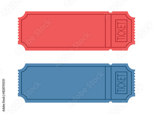Event Tickets: Two tickets, one red and one blue, represent the gateway to exclusive experiences and adventures. The perfect visual for entertainment, travel, and special events.