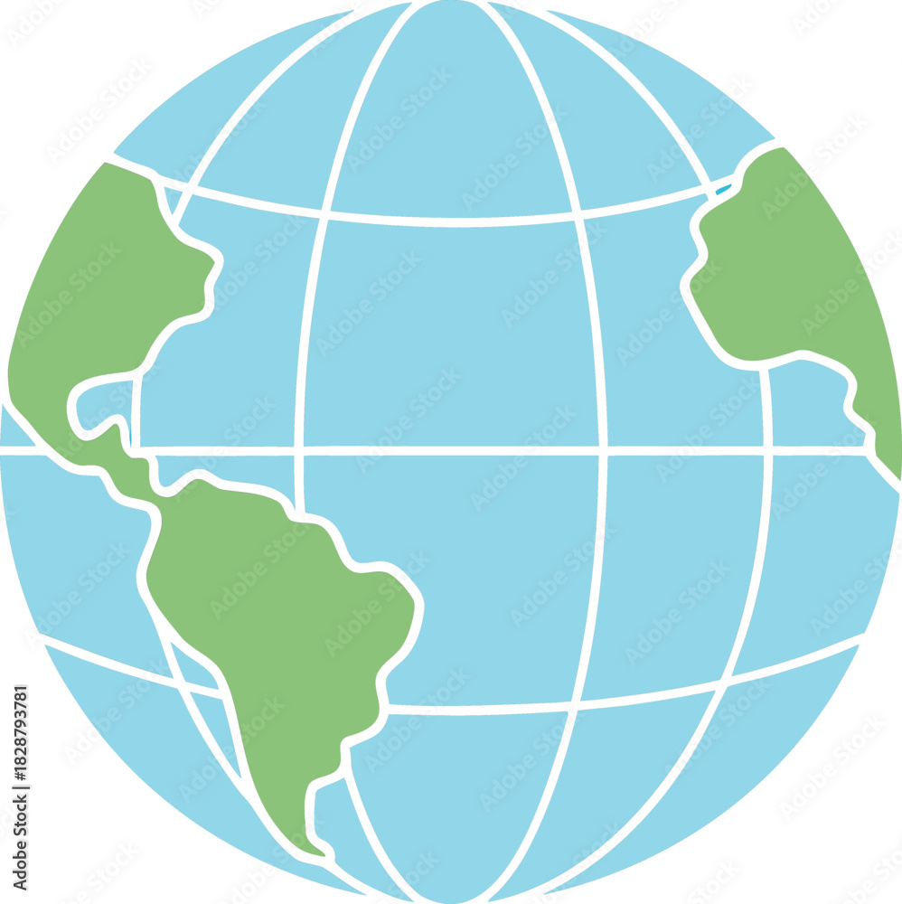 Obraz premium Earth globe world map graphic isolated on transparent background