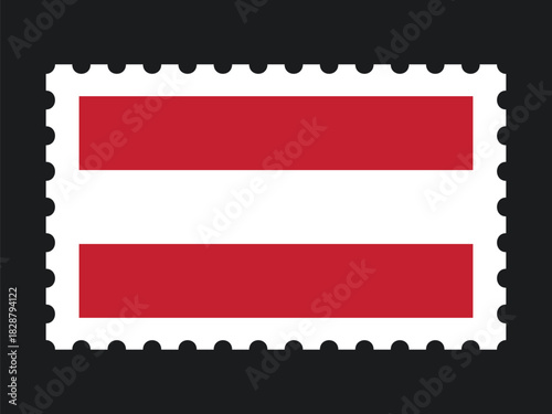 National Flag Postage Stamp Icon for AUSTRIA Mail, Patriotism, and National Identity