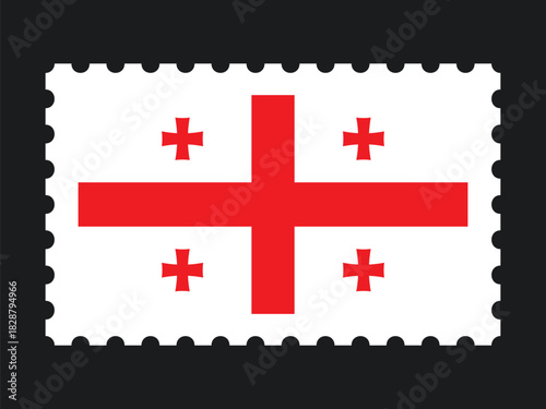 National Flag Postage Stamp Icon for GEORGIA Mail, Patriotism, and National Identity