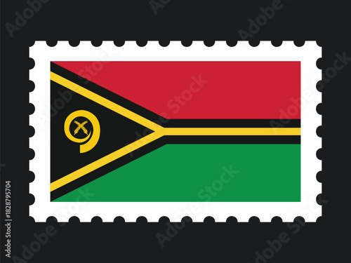 National Flag Postage Stamp Icon for VANUATU Mail, Patriotism, and National Identity
