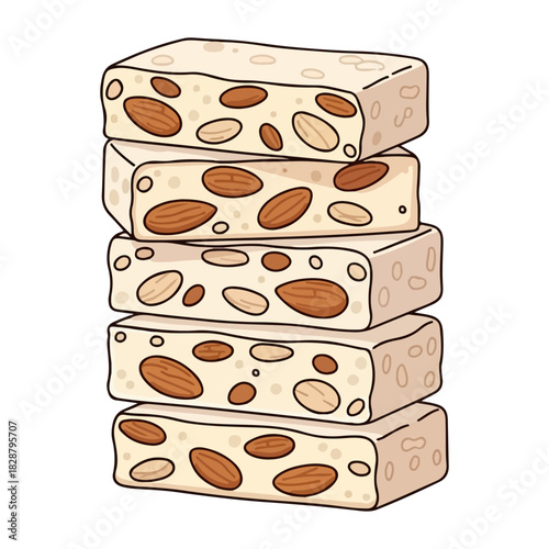 Spanish Turrón Christmas Candy Vector Illustration
