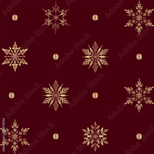 Elegant Gold Snowflake Repeat Pattern