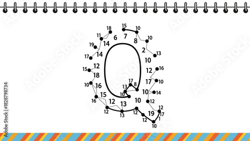 Connect the Dots Activity Page Letter Q Formation for Educational Fun