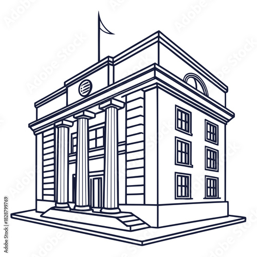 Illustration of a courthouse with columns