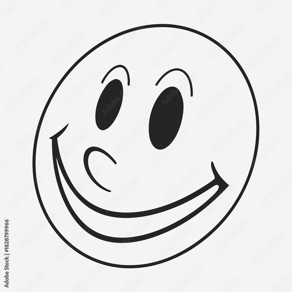 Fototapeta premium Smiling face with big smile in vector format