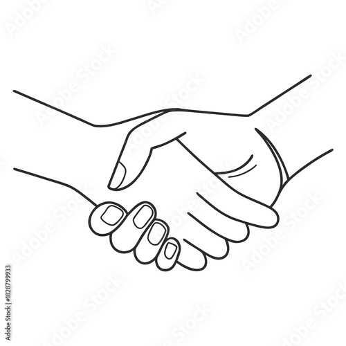 Closeup of a handshake between two people