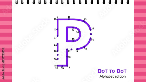 Connect the Dots P Printable Letter P Dot-to-Dot Worksheet for Alphabet Learning