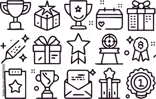 Collection of award and celebration icons