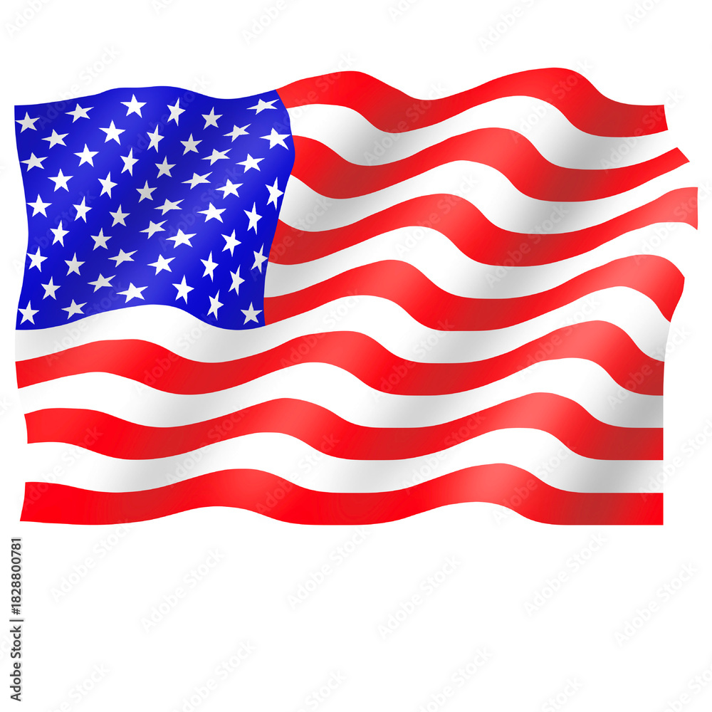 Obraz premium Waving United States Flag Illustration