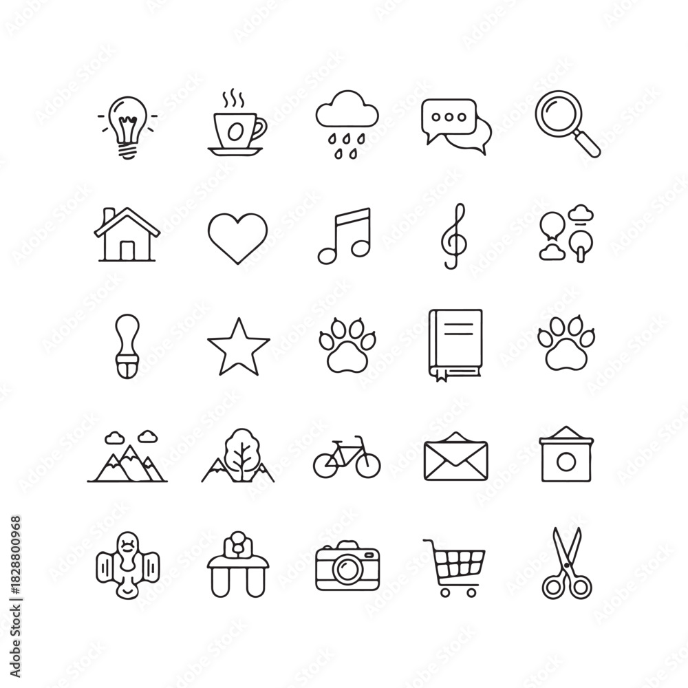 Fototapeta premium Hand drawn doodle icon set for business and creative projects