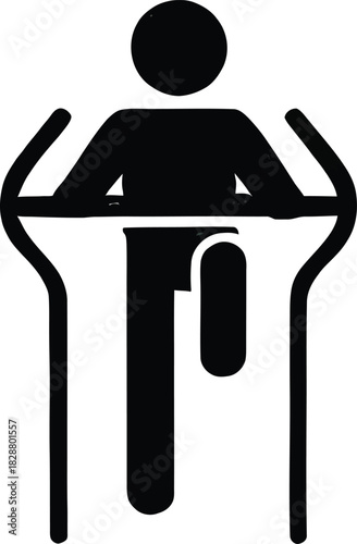 "Elliptical Machine Workout Icon - Cardio Fitness Exercise Icon for Gym Training"