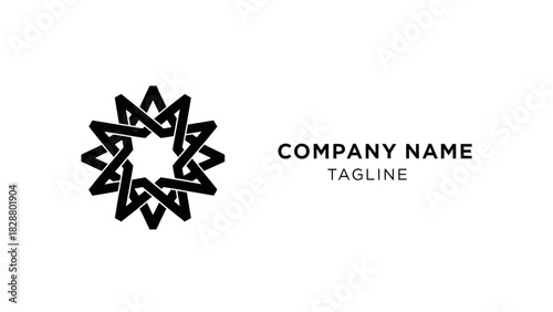 Modern Abstract Geometric Logo Design with Intertwined Star Shapes