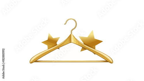 Golden Hanger with Star Accents for Fashion Excellence