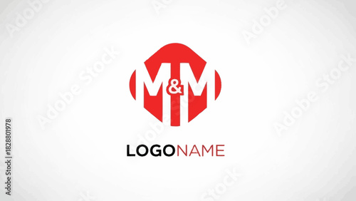 M&M Letters Logo Design with Stylized Shape and Minimalist Approach
