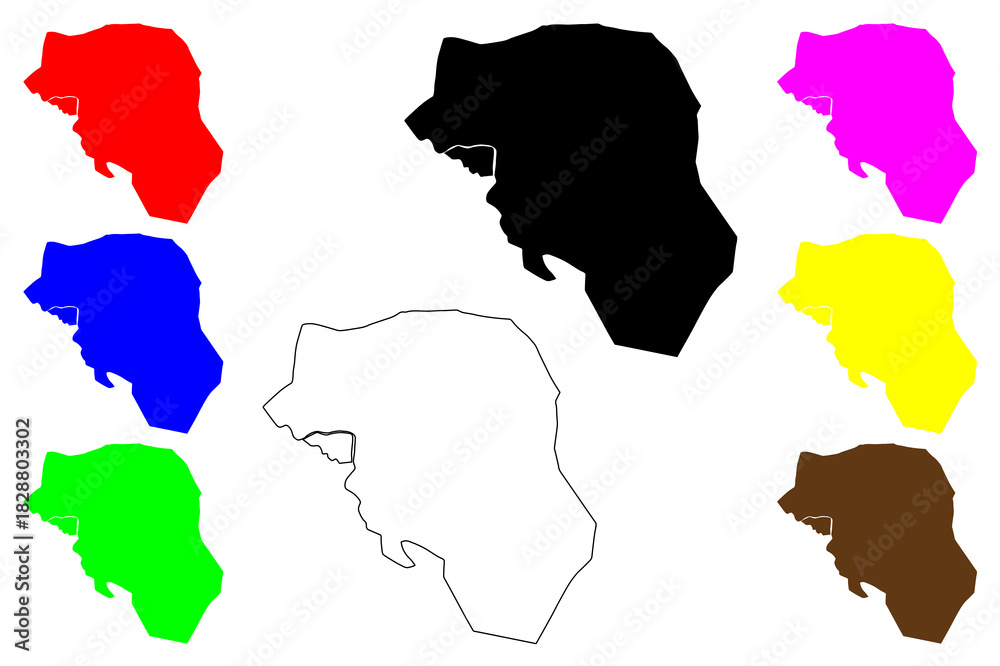 Fototapeta premium Mingawara city (Islamic Republic of Pakistan) map vector illustration, scribble sketch Mingora map