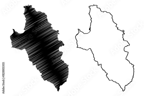 Giglio island (Aeolian Islands, Italian Republic, Italy) map vector illustration, scribble sketch Isola del Giglio map