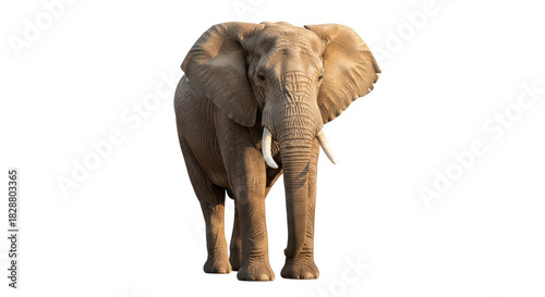 Obraz na płótnie African elephant PNG isolated on transparent background, majestic animal with la