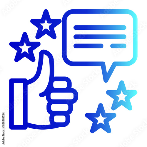 Customer Feedback Appreciation Review Icon from Customer Assessment Collection (Outline Gradient style)