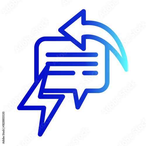 Reactive Feedback Response Management Icon from Customer Assessment Collection (Outline Gradient style)