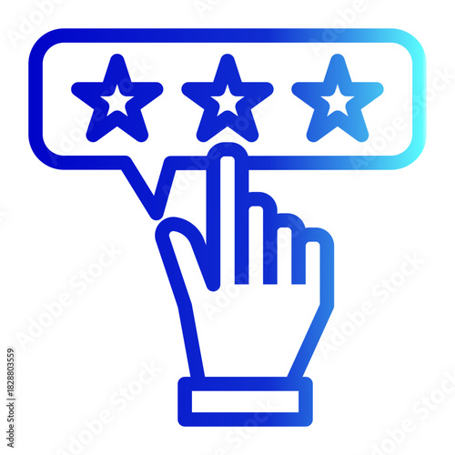 Testimonial Feedback Star Review Icon from Customer Assessment Collection (Outline Gradient style)