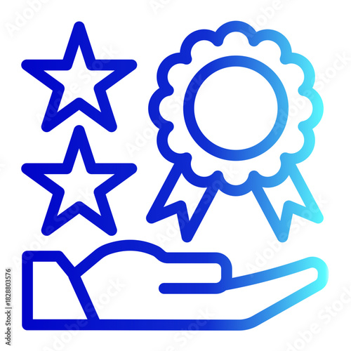 Customer Satisfaction Rating Badge Icon from Customer Assessment Collection (Outline Gradient style)
