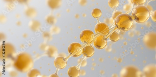 High-resolution 3D commercial rendering of a collagen peptide molecule, showcasing its intricate structure and design for scientific and pharmaceutical applications.