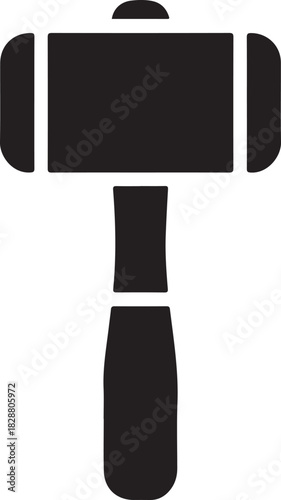 Gavel vector icon representing justice and authority in legal proceedings or auction events