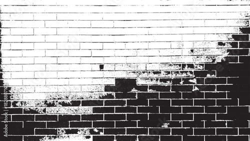 Historic wall backdrop of black and white bricks