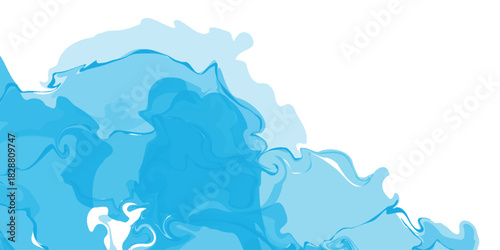 Abstract smooth white background with luxurious and elegant blue ink wave decoration. Modern background concept for invitations and awards. EPS. 4