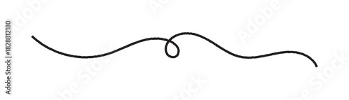 Black Thread Line Icon. Minimal Black Thread Swirl Line.  Isolated on white background. Vector illustration