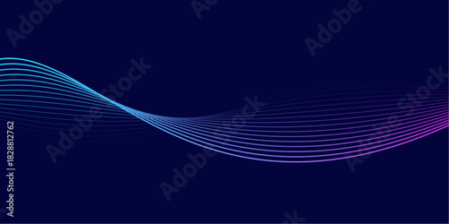 Horizontal Sound Wave with Blue to Purple Gradient Effect