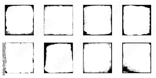 Grunge frames collection. Set of grunge frames background. Realistic vector illustration