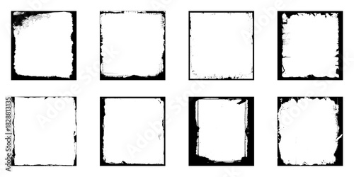 Grunge frames collection. Set of grunge frames background. Realistic vector illustration