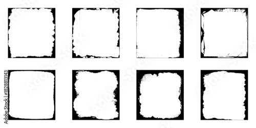 Grunge frames collection. Set of grunge frames background. Realistic vector illustration