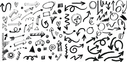 Arrow crayon pastel pencil chalk color line stroke. Sketch chalk pastel color pencil texture line kid fun arrow icon