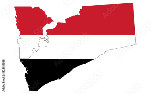 Yemen Map with Flag Colors Detailed Vector Illustration Ideal for National Identity Projects and Geographic Presentations