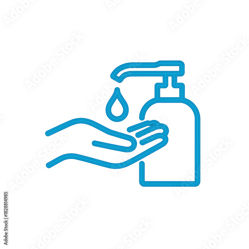 Hand Sanitizer Dispenser Icon for Cleanliness and Hygiene Promotion During Virus Outbreaks and Prevention Measures