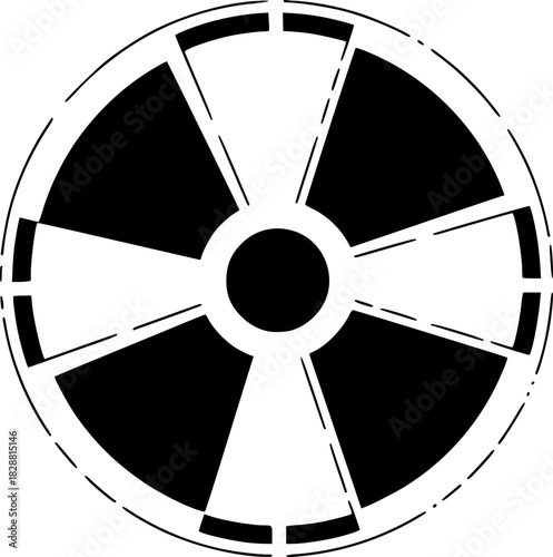 nuclear symbol stencil icon vector illustration
