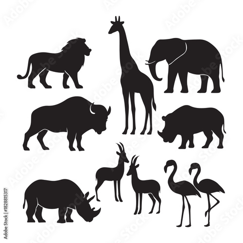Wild Unity Silhouettes of Africa Iconic Animal Majesty