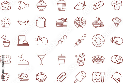 Fast food icons pack vector .