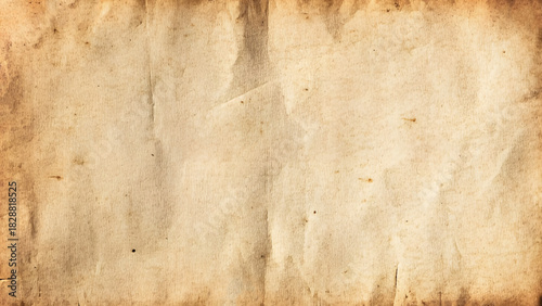 Crumpled brown paper texture. Abstract beige background with wrinkled cardboard texture. Vector illustration horizontal fold crumpled empty biodegradable orange paper template for posters and banners