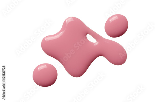 A sample of pink matte nail polish. Isolated on a white background