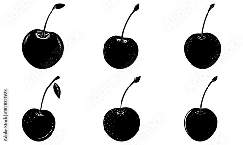 Sweet cherries in a row design makes an organic pattern, perfect for summer backgrounds, vibrant food packaging, and cheerful kitchen decor, from vector origin