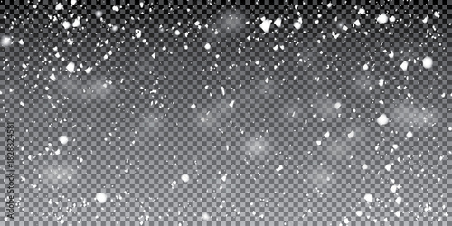 Snowflake design. Winter. Snowfall. Scattered snowflakes. December theme. Snowy landscape.