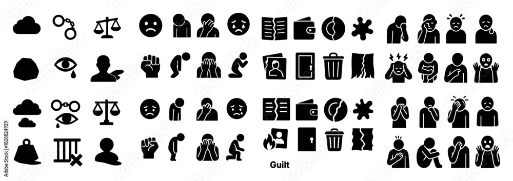 Obraz premium Emoticon illustration of guilt