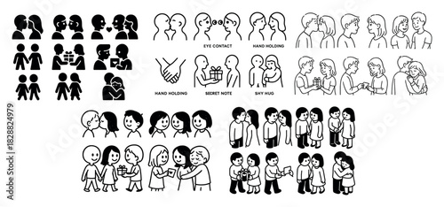 Cartoon characters in social interactions